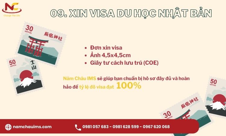 quy trình xin visa du học nhật