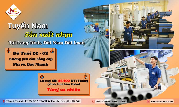 Tuyền nam đi Đài làm công việc sản xuất nhựa