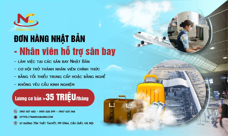 tuyển nhân viên sân bay hỗ trợ mặt đất tại nhật bản