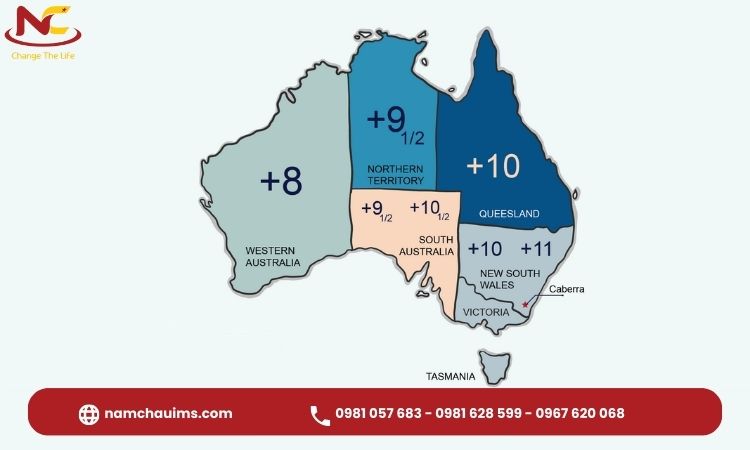 múi giờ australia