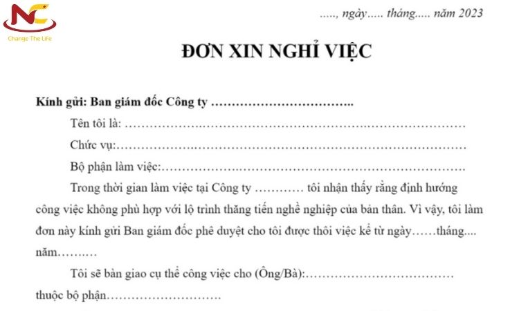 mẫu đơn xin nghỉ việc word mẫu viết đơn xin nghỉ việc