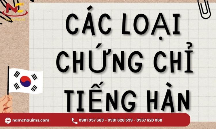 các loại chứng chỉ tiếng hàn