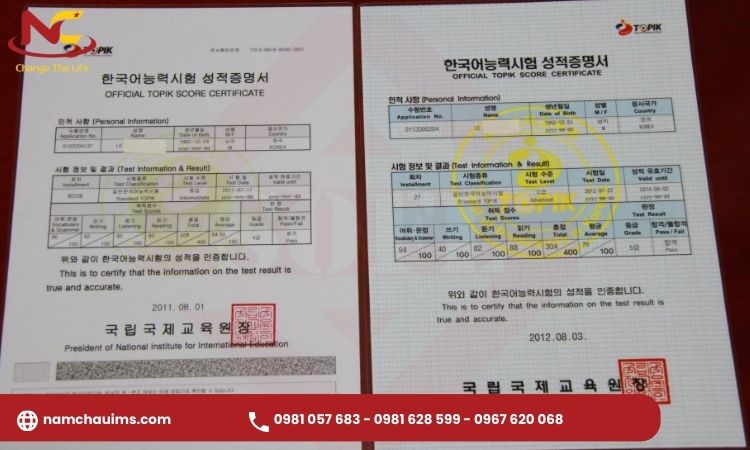các cấp độ tiếng hàn